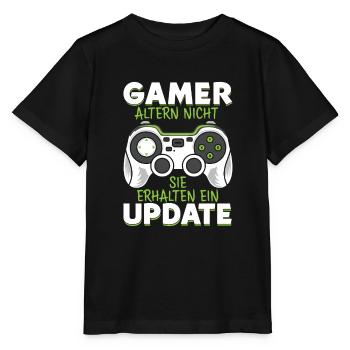 GAMER altern nicht sie erhalten ein UPDATE - Stanley/Stella Kinder T-Shirt MINI CREATOR  - Schwarz - Vorne - Mikhail (115cm)