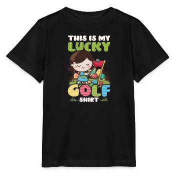 Golf Ostern Lucky Golf Outfit - Stanley/Stella Kinder T-Shirt MINI CREATOR  - Schwarz - Vorne - Mikhail (115cm)