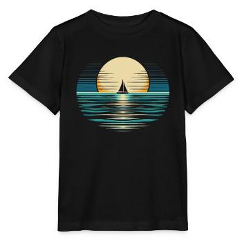 Voile, Voile, Voilier - T-shirt bio MINI CREATOR Stanley/Stella Enfant - noir - Devant - Mikhail (115cm)