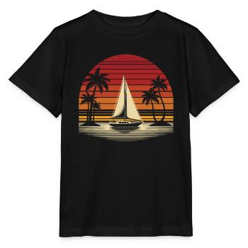 Voile, Voile, Voilier - T-shirt bio MINI CREATOR Stanley/Stella Enfant - noir - Devant - Mikhail (115cm)