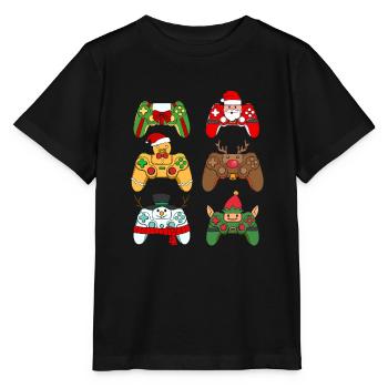 Christmas Gaming Controller - Stanley/Stella Kinder T-Shirt MINI CREATOR  - Schwarz - Vorne - Mikhail (115cm)