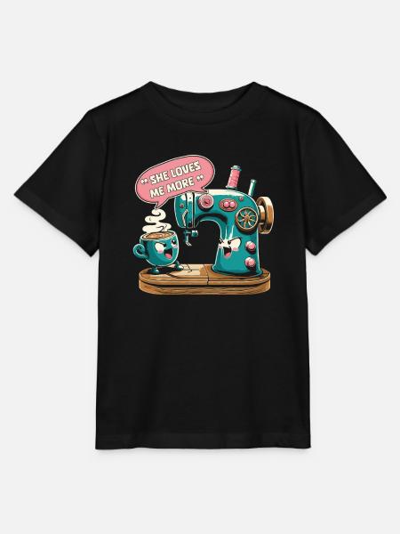 Nähen Nähmaschine Koffein Kaffee-Nähen - Stanley/Stella Kinder T-Shirt MINI CREATOR  - Schwarz