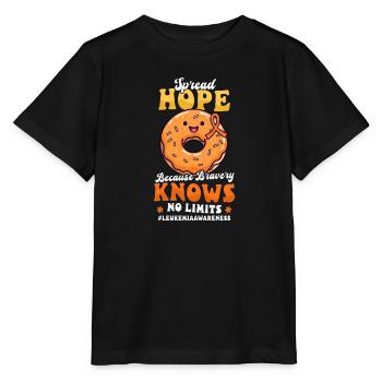 Sensibilisation à la leucémie Espoir Bravoure sans limites - T-shirt bio MINI CREATOR Stanley/Stella Enfant - noir - Devant - Mikhail (115cm)