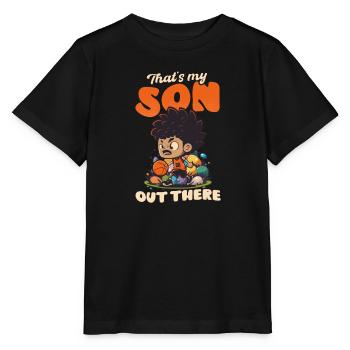 Basketball Ostern Mein Sohn da draußen Mama Papa - Stanley/Stella Kinder T-Shirt MINI CREATOR  - Schwarz - Vorne - Mikhail (115cm)
