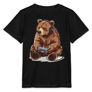 Grizzly-videogame - Stanley/Stella Kinder-T-shirt MINI CREATOR  - zwart - Voor - Mikhail (115cm)