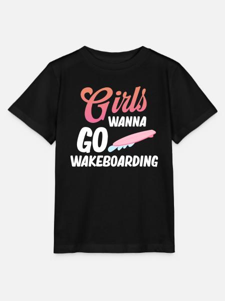 Mädchen Wollen Wakeboarden, Bootfahren, - Stanley/Stella Kinder T-Shirt MINI CREATOR - Schwarz
