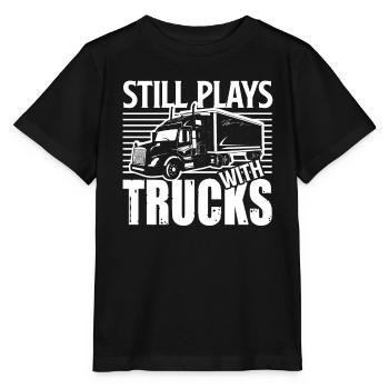 Truck Driver Truck Driver Plays With Trucks - Stanley/Stella MINI CREATOR Kids’ T-Shirt - black - Front - Mikhail (115cm)