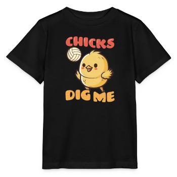 Volleyball Ostern Küken Graben Mich - Stanley/Stella Kinder T-Shirt MINI CREATOR  - Schwarz - Vorne - Mikhail (115cm)