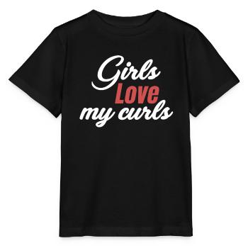 Les filles aiment mes boucles drôles de cheveux bouclés - T-shirt bio MINI CREATOR Stanley/Stella Enfant - noir - Devant - Mikhail (115cm)