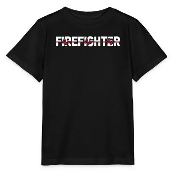 Firefighter Ekg Heartbeat - Stanley/Stella MINI CREATOR Kids’ T-Shirt - black - Front - Mikhail (115cm)