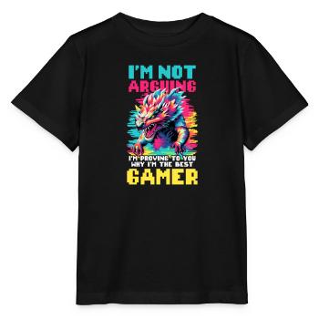 Je suis un joueur vidéo qui ne se dispute pas prouver pourquoi le mieux - T-shirt bio MINI CREATOR Stanley/Stella Enfant - noir - Devant - Mikhail (115cm)