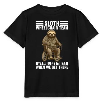 Personnes en fauteuil roulant Fauteuil roulant - T-shirt bio MINI CREATOR Stanley/Stella Enfant - noir - Devant - Mikhail (115cm)