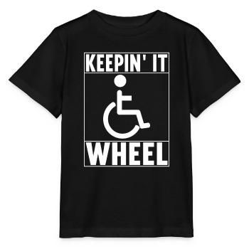 Personnes en fauteuil roulant Fauteuil roulant - T-shirt bio MINI CREATOR Stanley/Stella Enfant - noir - Devant - Mikhail (115cm)