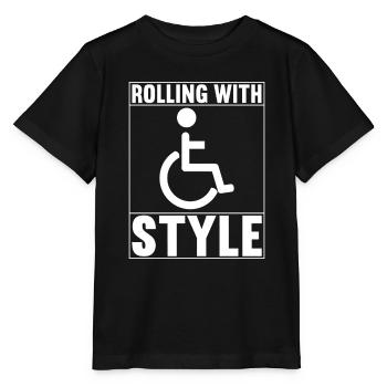Personnes en fauteuil roulant Fauteuil roulant - T-shirt bio MINI CREATOR Stanley/Stella Enfant - noir - Devant - Mikhail (115cm)