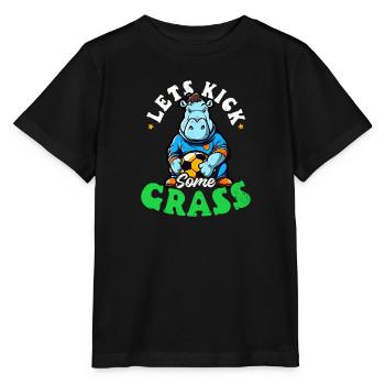 Soccer Coach Lets Kick Some Grass - Stanley/Stella MINI CREATOR Kids’ T-Shirt - black - Front - Mikhail (115cm)