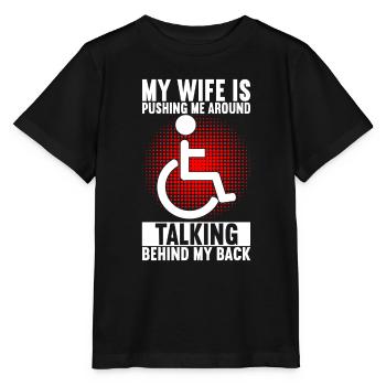 Personnes en fauteuil roulant Fauteuil roulant - T-shirt bio MINI CREATOR Stanley/Stella Enfant - noir - Devant - Mikhail (115cm)
