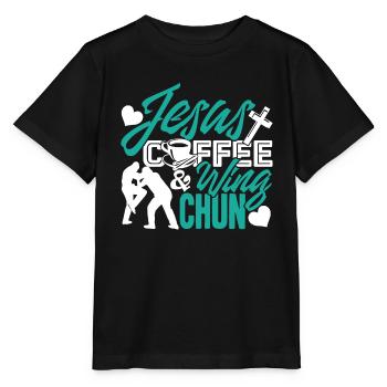 Wing Chun Jesus Coffee Wing Chun - Stanley/Stella MINI CREATOR Kids’ T-Shirt - black - Front - Mikhail (115cm)