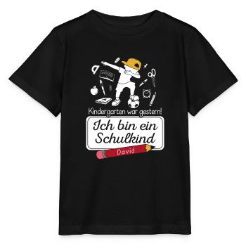 Je suis un écolier David - T-shirt bio MINI CREATOR Stanley/Stella Enfant - noir - Devant - Mikhail (115cm)