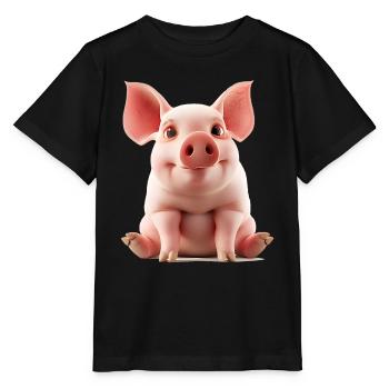 Schwein gehabt bedeutet Glück gehabt - Stanley/Stella Kinder T-Shirt MINI CREATOR  - Schwarz - Vorne - Mikhail (115cm)