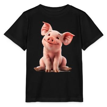 Ferkel sind wie auch der Mensch, Allesfresser - Stanley/Stella Kinder T-Shirt MINI CREATOR  - Schwarz - Vorne - Mikhail (115cm)