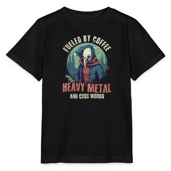 Rockmusik, befeuerter Kaffee, Heavy Metal, Schimpfwörter - Stanley/Stella Kinder T-Shirt MINI CREATOR  - Schwarz - Vorne - Mikhail (115cm)