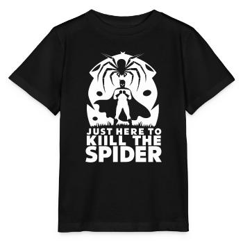 Sensibilisation à l’arachnophobie drôle, phobie des araignées - T-shirt bio MINI CREATOR Stanley/Stella Enfant - noir - Devant - Mikhail (115cm)