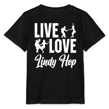 Lindy Hop Tänzer Swing Tanzpaar Swing Dance - Stanley/Stella Kinder T-Shirt MINI CREATOR  - Schwarz - Vorne - Mikhail (115cm)
