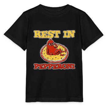 Rest In Pepperoni 2 - Stanley/Stella Kinder T-Shirt MINI CREATOR  - Schwarz - Vorne - Mikhail (115cm)