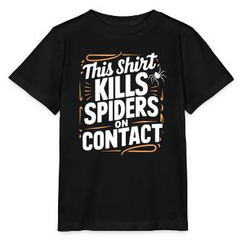 Sensibilisation à l’arachnophobie drôle, phobie des araignées - T-shirt bio MINI CREATOR Stanley/Stella Enfant - noir - Devant - Mikhail (115cm)