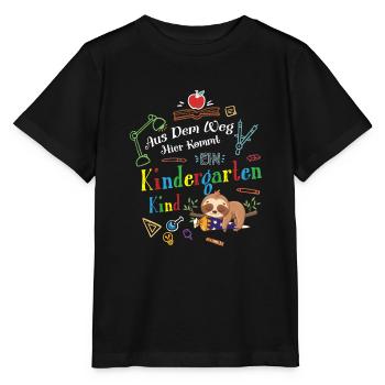 Out of the way: Here comes a kindergartner - Stanley/Stella MINI CREATOR Kids’ T-Shirt - black - Front - Mikhail (115cm)