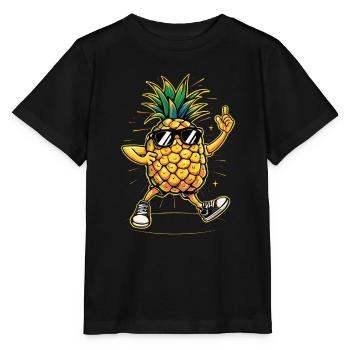 Ananas - T-shirt bio MINI CREATOR Stanley/Stella Enfant - noir - Devant - Mikhail (115cm)