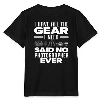 Photograph Ausrüstung - Stanley/Stella Kinder T-Shirt MINI CREATOR  - Schwarz - Vorne - Mikhail (115cm)