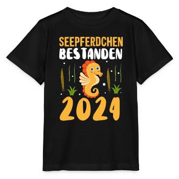 Seepferdchen bestanden 2024 Frühschwimmer - Stanley/Stella Kinder T-Shirt MINI CREATOR  - Schwarz - Vorne - Mikhail (115cm)