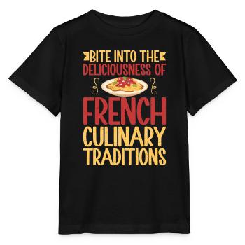 Cadeaux culinaires français - T-shirt bio MINI CREATOR Stanley/Stella Enfant - noir - Devant - Mikhail (115cm)