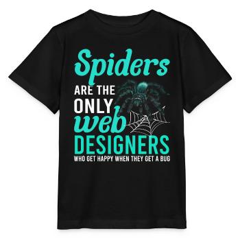 Tarentule Terrarium Amphibian Spider - T-shirt bio MINI CREATOR Stanley/Stella Enfant - noir - Devant - Mikhail (115cm)