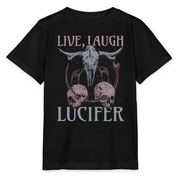 Live Love Lucifer Goth Festival Death Metal - Stanley/Stella MINI CREATOR Kids’ T-Shirt - black - Front - Mikhail (115cm)