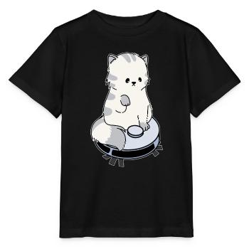 Cat Aspirateur Robot Aspirateur - T-shirt bio MINI CREATOR Stanley/Stella Enfant - noir - Devant - Mikhail (115cm)