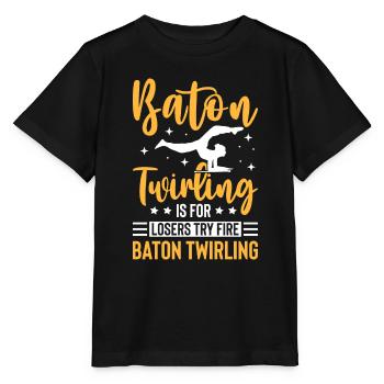 Baton Twirler Enthusiasts Embrace Spin - Stanley/Stella MINI CREATOR Kids’ T-Shirt - black - Front - Mikhail (115cm)