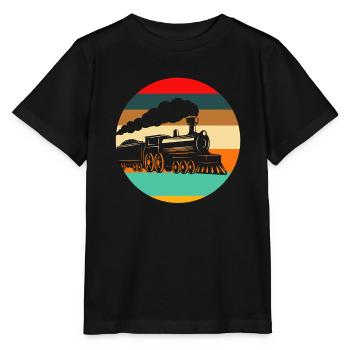 Retro Train Trains Train Spotter - Stanley/Stella MINI CREATOR Kids’ T-Shirt - black - Front - Mikhail (115cm)