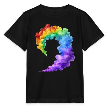 Profil de fumée coloré dans des couleurs vives - T-shirt bio MINI CREATOR Stanley/Stella Enfant - noir - Devant - Mikhail (115cm)