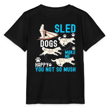 Sledding Sled Dogs - Stanley/Stella MINI CREATOR Kids’ T-Shirt - black - Front - Mikhail (115cm)