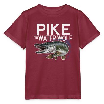 Northern Pike Fisherman Pike Fishing Rod Pike Fish - Stanley/Stella MINI CREATOR Kids’ T-Shirt - burgundy - Front - Kain (125cm)