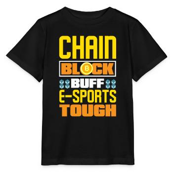 Blockchain, E-sports Tough Blockchain Crypto - Stanley/Stella MINI CREATOR Kids’ T-Shirt - black - Front - Mikhail (115cm)