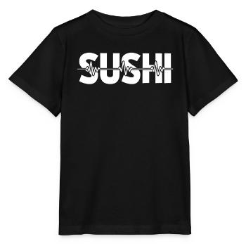 Rythme cardiaque de l’électrocardiogramme sushi - T-shirt bio MINI CREATOR Stanley/Stella Enfant - noir - Devant - Mikhail (115cm)