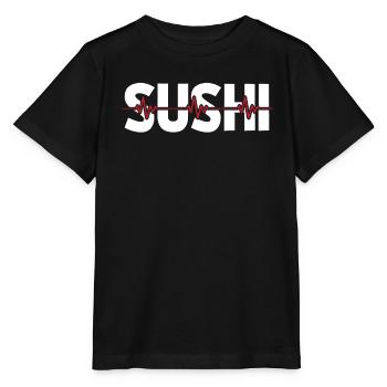 Rythme cardiaque de l’électrocardiogramme sushi - T-shirt bio MINI CREATOR Stanley/Stella Enfant - noir - Devant - Mikhail (115cm)