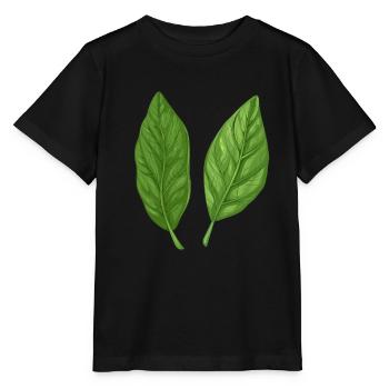 Deux feuilles de basilic Pure Nature - T-shirt bio MINI CREATOR Stanley/Stella Enfant - noir - Devant - Mikhail (115cm)
