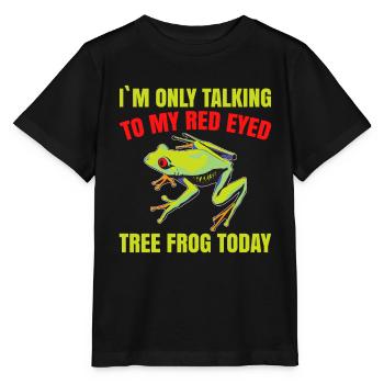 Red-eyed tree frog, rainforest amphibian - Stanley/Stella MINI CREATOR Kids’ T-Shirt - black - Front - Mikhail (115cm)