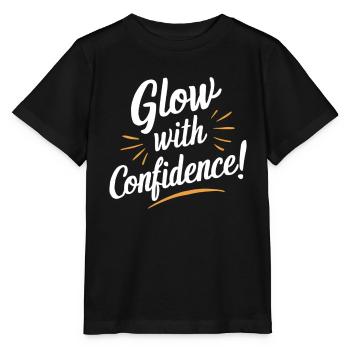 Glow with Confidence Motivation - Stanley/Stella MINI CREATOR Kids’ T-Shirt - black - Front - Mikhail (115cm)