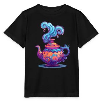 Théière mystique avec des tourbillons enchanteurs - T-shirt bio MINI CREATOR Stanley/Stella Enfant - noir - Devant - Mikhail (115cm)