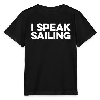 Sailing Sailor Sailboat I Speak Fluent - Stanley/Stella MINI CREATOR Kids’ T-Shirt - black - Front - Mikhail (115cm)